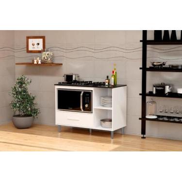 Imagem de Balcão Armário Para Cooktop CO Com Nicho Para Forno Cor Branco - SM
