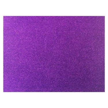 Imagem de E.V.A Glitter 40 x 60 cm, Pacote Com 05 Folhas, Make+ - Violeta