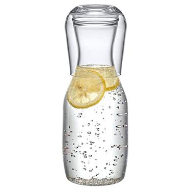 Imagem de Amazing Abby Aurora – Conjunto de jarra de cabeceira de acrílico, garrafa de água de plástico com copo/tampa de uso duplo, fácil acesso para a noite, à prova de estilhaçamento, livre de BPA, ótimo