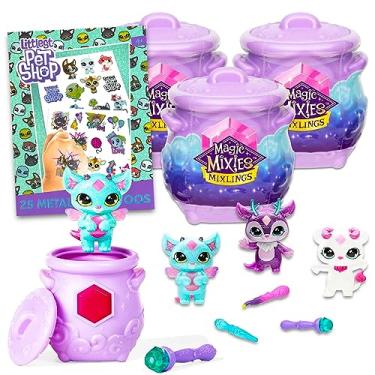 Imagem de Magic Mixies Mixlings Party Favors Set - Bundle with 3 Magic Mixies Mixlings Cauldrons Figurines for Girls Plus Magic Wand, Tattoos, More | Magical Mini Figures