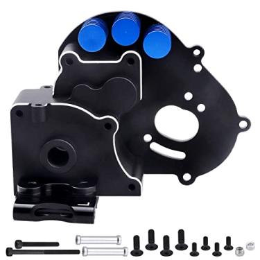 Imagem de Hobbyfire Aluminum Transmission Case Gearbox with Motor Plate and Suspension Arm Mounts Upgrades Parts for 1/10 Traxxas Slash 2WD Rustler Stampede Bandit, Replace 3691
