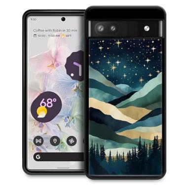 Imagem de CARLOCA Capa compatível com o Google Pixel 7A, estampa estilizada de vista noturna das montanhas montanhosas, ultra proteção à prova de choque de silicone macio TPU antiderrapante traseira para Google