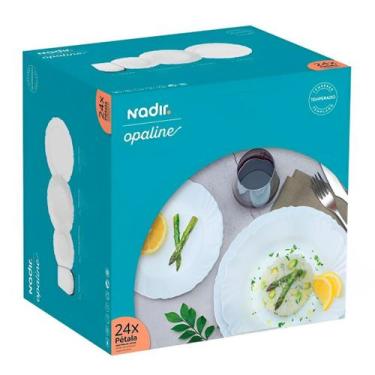 Imagem de Conjunto De Jantar Branco 24 Peças Louça Pratos E Copos Top - NADIR FI