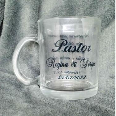 Imagem de Caneca Vidro Personalizado Pastor Igreja Casamento Noivos - GM HIRAOKA