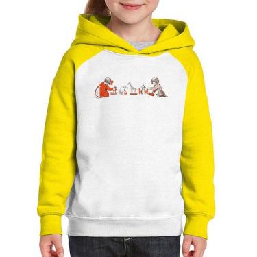 Imagem de Moletom Infantil Crianças Brincando - Foca na Moda, Branco, Amarelo, 1
