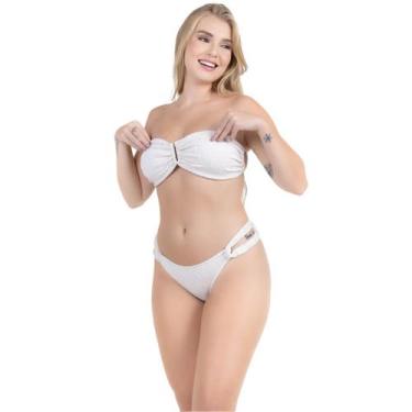 Imagem de Bikini Feminino sem alça Asa Delta Metal Rolotê Duplo - HYPE MODAS, Bi