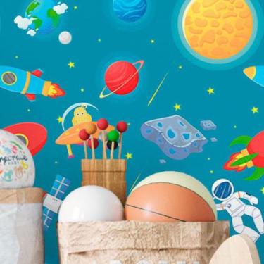 Imagem de Papel de Parede Adesivo Infantil Universo N016018 0,58x3M - Adesivo BR