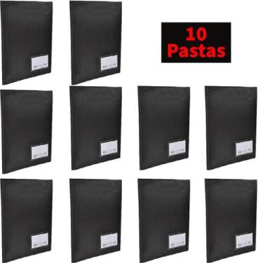 Imagem de Kit com 10 Pastas Catálogo Preta com 50 Envelopes ACP Para hinos de ig