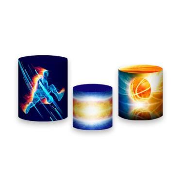 Imagem de Trio De Capa Cilindro - Bola de Basquete Efeito Luzes 002 - Via Cores