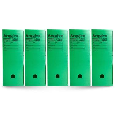 Imagem de Kit 5 Caixa Arquivo Morto Ofício Polionda Polibras Escritório,  Verde