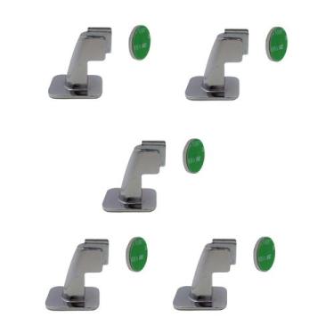 Imagem de Kit 5 prendedor fixador trava porta magnético adesivo cromado 804 imab