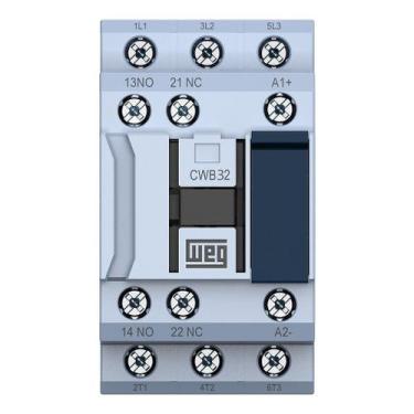 Imagem de Contator Tripolar CWB32-11-30 32A 220V 1NA + 1NF Weg