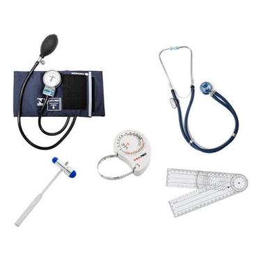 Imagem de Kit De Fisioterapia Com Martelo Buck Preto - P.A.MED - P.A. MED, Azul