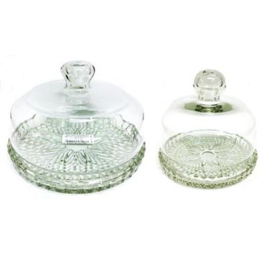 Imagem de Conjunto Queijeira Vidro Porta Queijo Base Decor Veneza 2PÇ - Mistral