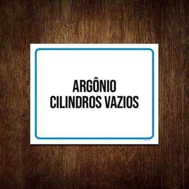 Imagem de Kit 3 Placa Sinalização - Argônio Cilindros Vazios