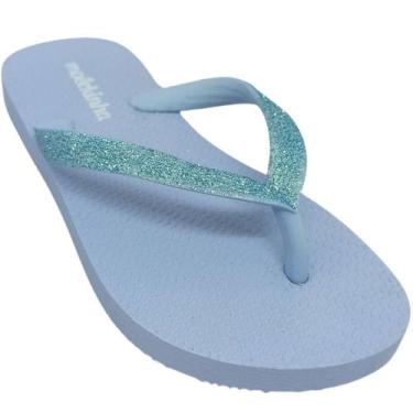 Imagem de Chinelo Molekinha Infantil com Tira em Brilho, Celeste, Menina, 31