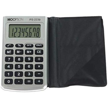 Imagem de Calculadora de Bolso, Hoopson, 8 Dígitos, Com Capa, Cinza