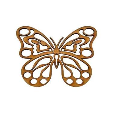 Imagem de Aplique Borboleta Vazado 10x7,5 Mdf Madeira Laser - ATACADÃO DO ARTESA