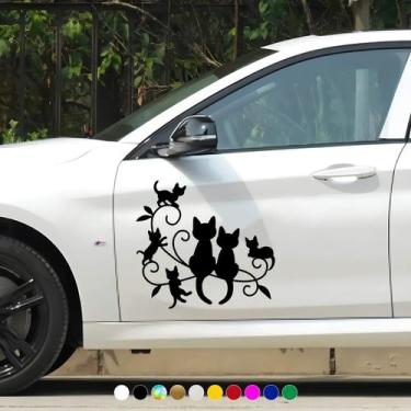 Imagem de Adesivo para Carro Gatos Mod15 - Lojinha da Luc Adesivos