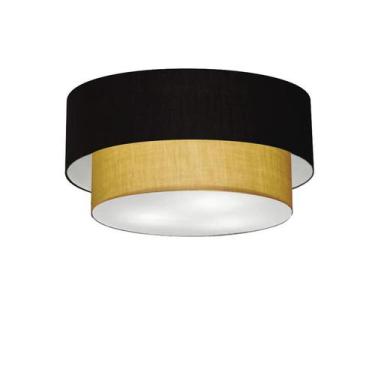 Imagem de Plafon Duplo Cilíndrico Vivare Md-3017 Cúpula em Tecido 50x40cm - Bivo