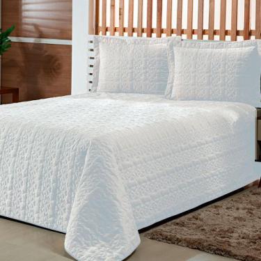 Imagem de Cobre Leito Colcha Casal Queen Austria Matelado a Linha Flores 03 Peça