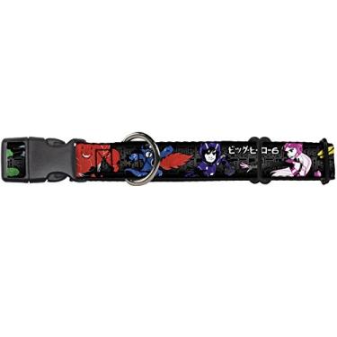 Imagem de Buckle-Down Coleira para cães com estampa de gamarra - Big Hero 6 Group Action Pose/Blocos de nome/Preto/Cinza/Multicolorido - 2,54 cm de largura - Serve para pescoços de 28 a 43 cm - Médio