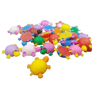 Imagem de Conjunto com 50 Brinquedinhos Mini Brinquedo Plástico Nacional Kit para Lembrancinhas Mimos Prendas Sacolinha Surpresa Festas (50 Tartarugas)