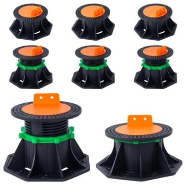 Imagem de PHLKJL Pavimentador de pedestal de plástico ajustável, suporte de ardósia para piso, suporte de deck (compartimento unilateral aprimorado de quilha)