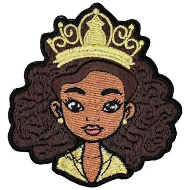Imagem de Patch de ferro para meninas negras de 8,89 cm | Aplique bordado de princesa afro-americana, apliques de passar a ferro/costurar para furos, roupas, jeans, chapéu, mochilas, chapéus, jaquetas, roupas