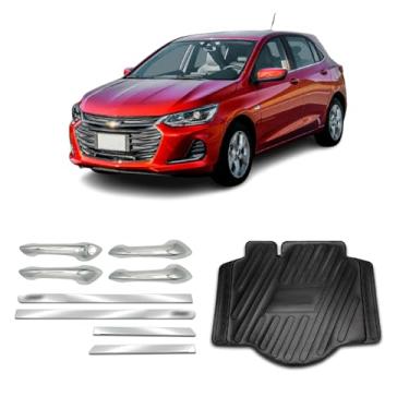 Imagem de Kit para Adaptável Para Onix 2020 2021 2022 2023 2024 Aplique Maçaneta 4 Portas C/1 Keyless Protetor de Porta-Malas Friso Lateral da Porta Largo.
