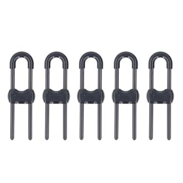 Imagem de Fechaduras de Armário de Segurança Infantil Em Forma de u, 5 Peças de Conjuntos de Fechaduras à Prova de Bebês Com Alças Ajustáveis, Evitam o Acesso de Bebês Aos Armários (Preto)