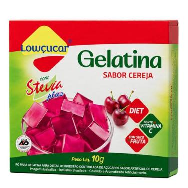 Imagem de Gelatina Lowçucar Plus Com Stevia Sabor Cereja 10G