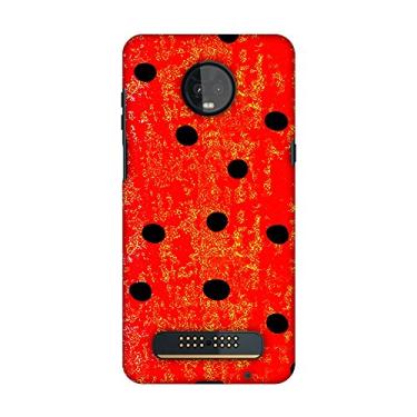 Imagem de AMZER Capa rígida de encaixe feita à mão com design slim fit para Motorola Moto Z3 Play - Preto e Vermelho HD Cor
