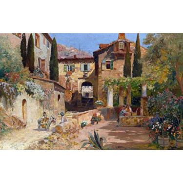 Imagem de Vila Italiana de Alois Arnegger - 50x78 - Tela Canvas Para Quadro