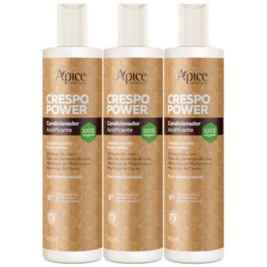 Imagem de Kit 3 Condicionador Crespo Power Apice Hidratação Cabelo Profissional Limpeza Suave Vegano 300ml