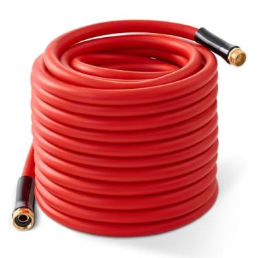 Imagem de Mangueira de jardim 30,5 m x 3/10.2 cm, resistente -45.6 °C a 87.8 °C, mangueiras de borracha flexível de 600psi, acessórios sólidos de 0,9 cm para gramado e jardim ao ar livre para todos os climas