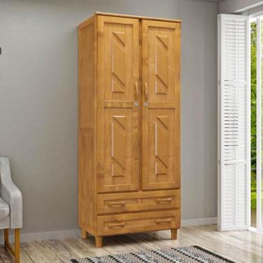 Imagem de Guarda-Roupa Multiuso 2 Portas 2 Gavetas Freijó Grécia Madeira Pinus -