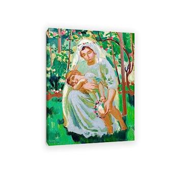Imagem de Maternité Ensoleillée por Maurice Denis Prints pôster-Famous Fine Art Reproduções de pintura a óleo, impressão giclée em tela - arte de parede em tela clássica decoração 40 x 55 cm (16 x 22 pol)
