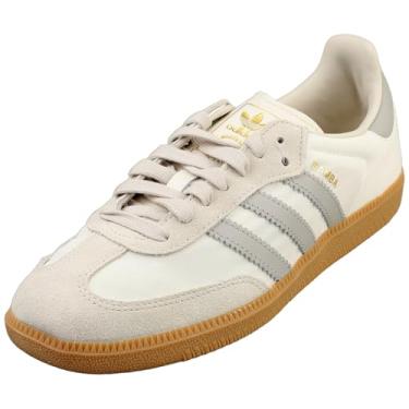 Imagem de adidas Originals Tênis de futebol masculino Samba, Branco/Cinza Dois/Alumínio, 39
