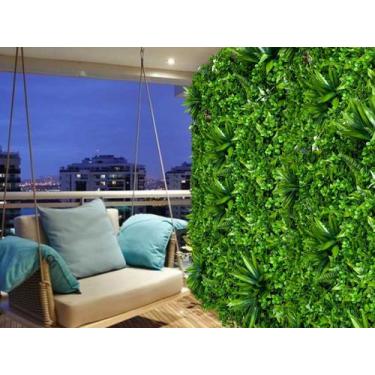 Imagem de Placa de 4,5m² Monte Jardim Vertical com Plantas de Luxo Artificiais C