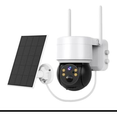 Imagem de Cameras de Segurança Solar Sem Fio Ao Ar Livre, Câmera Alimentada por Bateria WiFi 1080P Com Visão Noturna Colorida, Câmera de Vigilância de Detecção de Movimento PIR à Prova