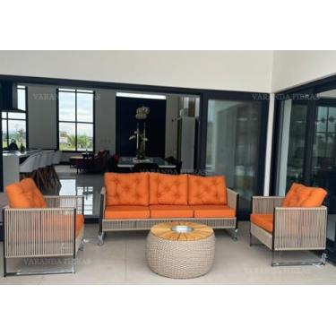 Imagem de Jogo de Sofá Em Corda Náutica Alumínio