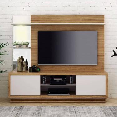 Imagem de Estante Home TV até 65" Rack Painel com LED 200 Cm Natural Off White