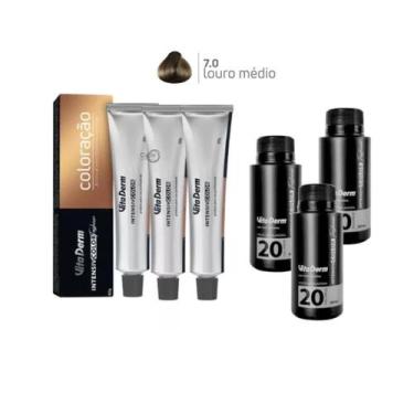 Imagem de 3 Colorações Vita Derm 7.0 + 3 Ox Vita Derm 20 Vol 90ml 