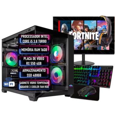 Imagem de PC Gamer Completo Intel Core i5 3.8GHz RAM 16GB SSD 480GB RX 550 4GB  