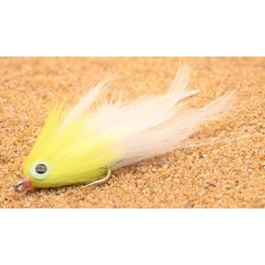 Imagem de Saltwater Mullet Fishing Fly - Tarpon, Snook & Reds - Pacote com 3 - Gancho #3/0 (Tainha Chartreuse 3ct - #3/0)