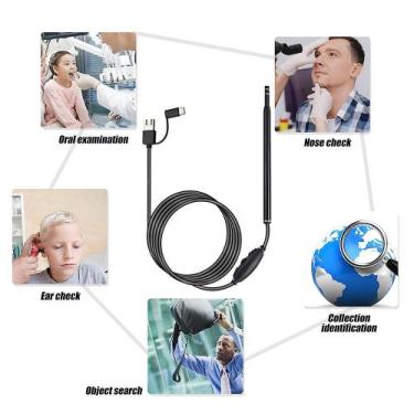 Imagem de Endoscópio Visual para Remoção de Cera de Ouvido com Mini Câmera - Com