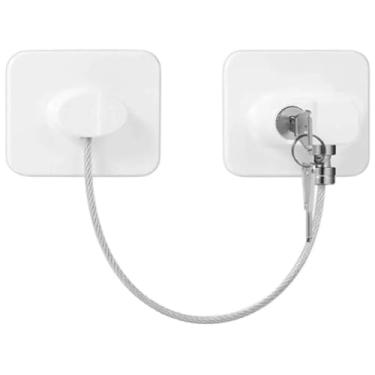 Imagem de Trava de Segurança com Chave para Portas e Gavetas, Kit de Proteção Infantil, Branco
