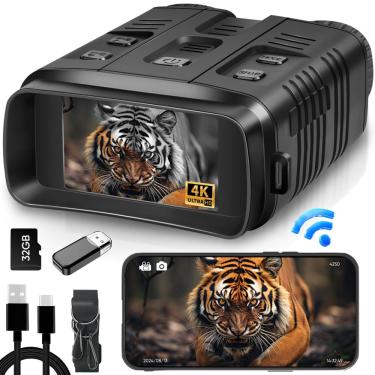 Imagem de Óculos de visão noturna: binóculos Dnogjo 4K com câmera, zoom 10X