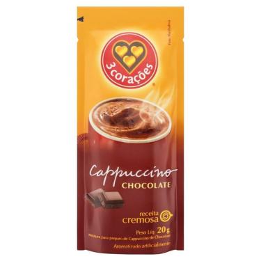 Imagem de Cappuccino Chocolate Três Corações 20g Sachê Cremoso